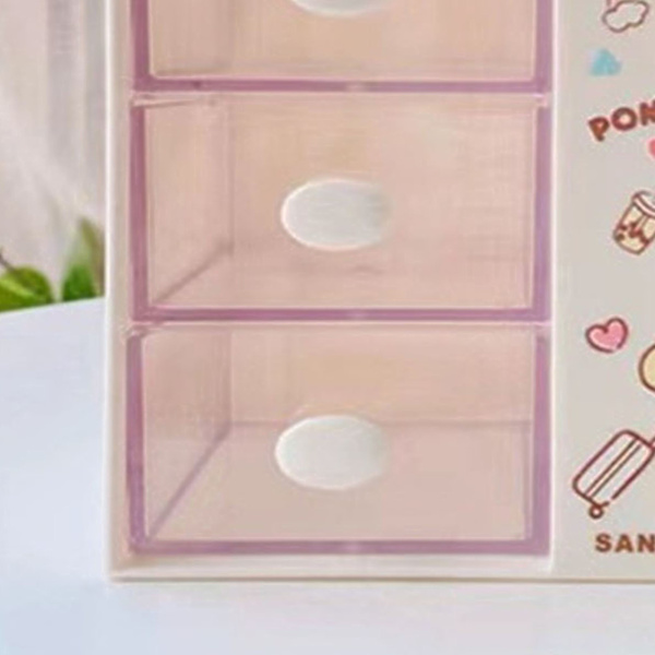 Skrivebord Oppbevaringsboks Søt stil Innebygd skufferom Design Plast Makeup Oppbevaringsboks for Home White