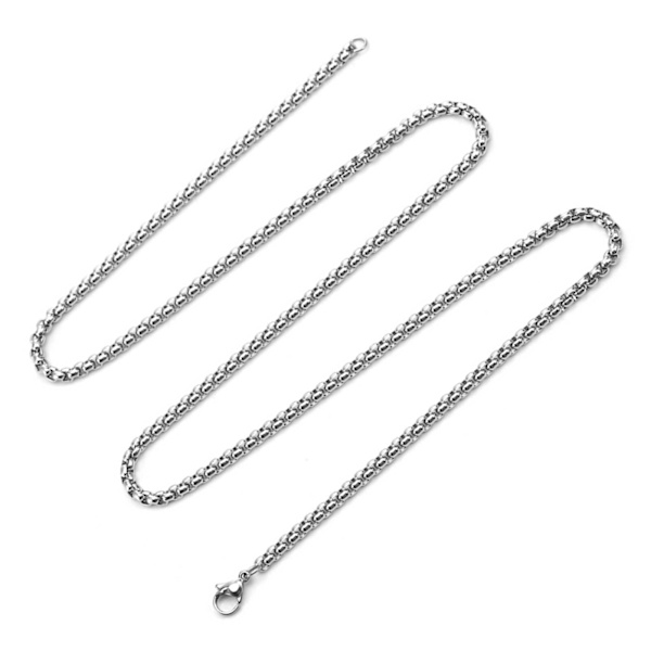 Unisex halsband Enkelt fashionabla utsökt rostfritt stål halsband för män kvinnor Silver