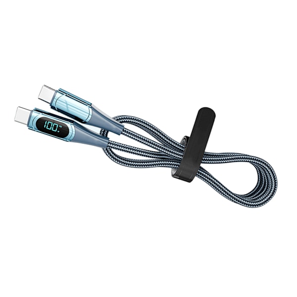 Snabbladdningsdatakabel PD LED Digital Display USB-datakabel för bärbar dator surfplatta telefon 6,6 fot blå