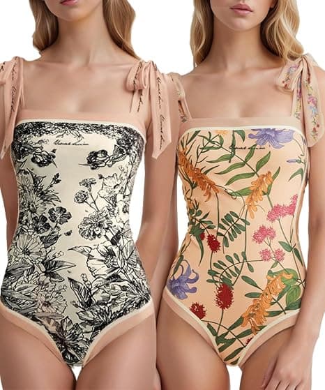 Sexy vendbar blomstret badedrakt i ett stykke