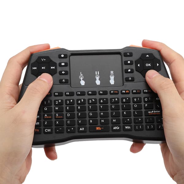 I8plus 2.4G Mini trådlöst QWERTY-tangentbord Multi Point Touchpad 3 DPI Handhållet tangentbord