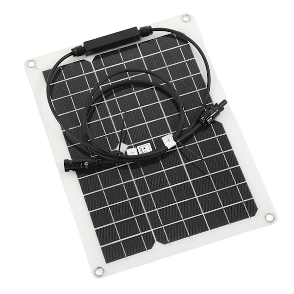 Solcellebilbatterilader 30W 18V Monokrystallinsk Silisium Material Solcellepanel Kontrollersett for Utendørs Yacht Båt