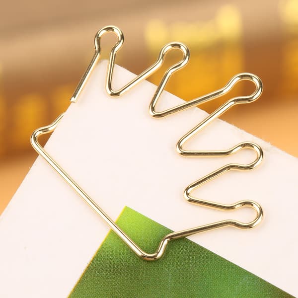 10 st Kronformade Gem Bokmärken Markering Dokument Organisering Clip Pappersvaror