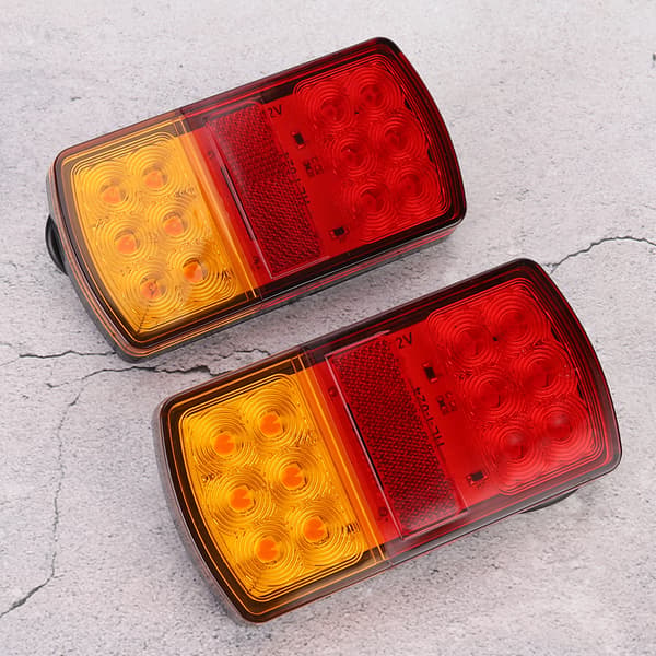 2 stk. 12V lastbil sidemarkeringslys 12LED dobbelt farve 6000K høj lysstyrke