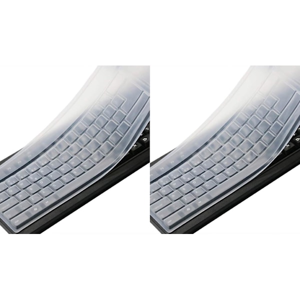 2 stk. gennemsigtig skrivebordscomputer tastatur skal standard tastatur, støv- og vandtæt tastaturbeskytter skal