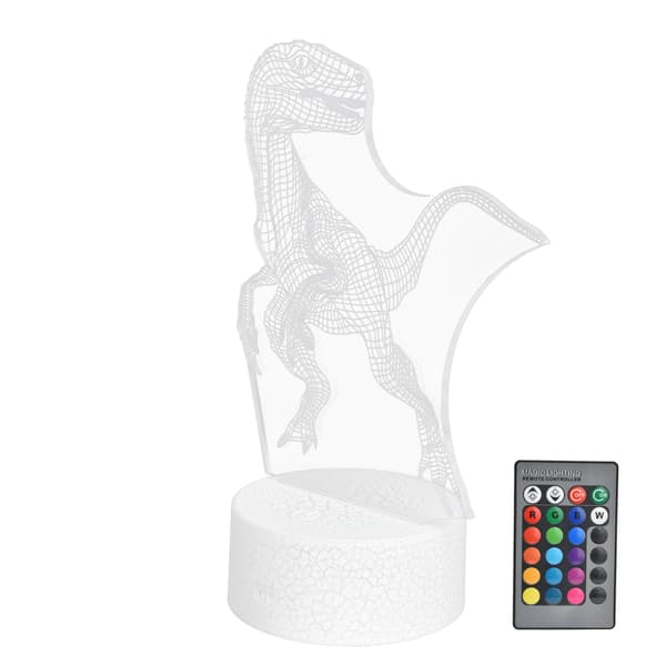 Dinosaur Lampe 16 Farver 5 Lysstyrkeniveauer 4 Tilstande Natlampe Dekoration til Stue