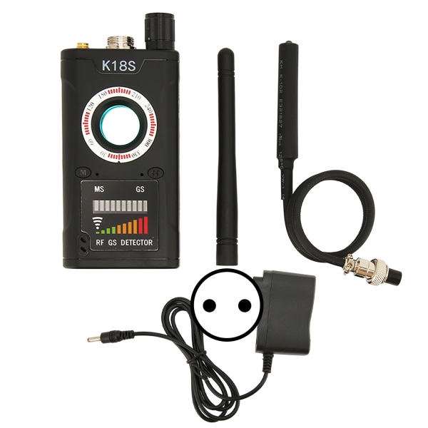 Trådløs signaldetektor Sikkerhetsbeskyttelse Bærbar Lang ventetid RF GPS-detektor 100‑240V EU-plugg