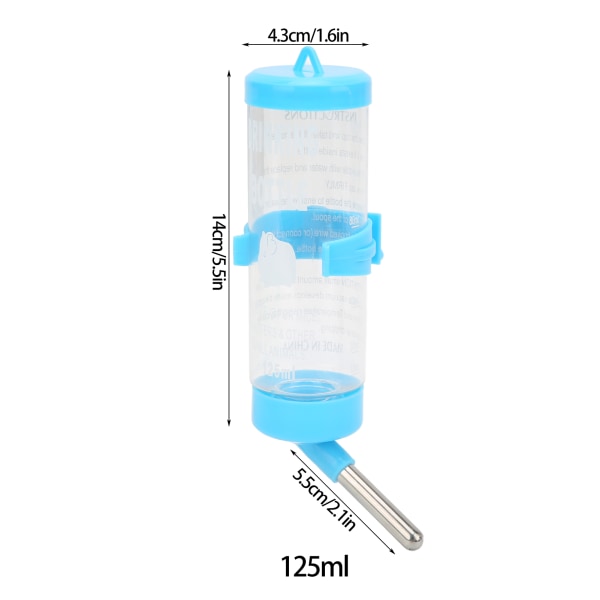 Automatisk dricksfontän för smådjur utan dropp för hamster 125ML blue