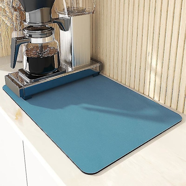 Large Super Absorbent Kitchen Drying Mat - Quick Dry, Green 30x20cm