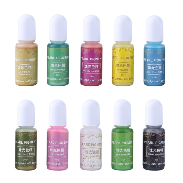 10 färger 15g epoxi UV-harts Färgfärg Färgämne Pigment Gör-det-själv konsthantverk (#A)