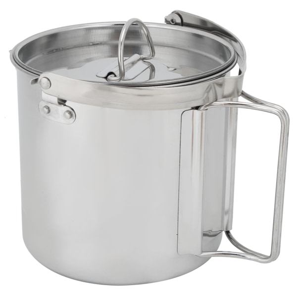 1.2L Outdoor Portable Camping Hiking Stainless Steel Hanging Water Pot Kettle Coffee Pot Kitchenware