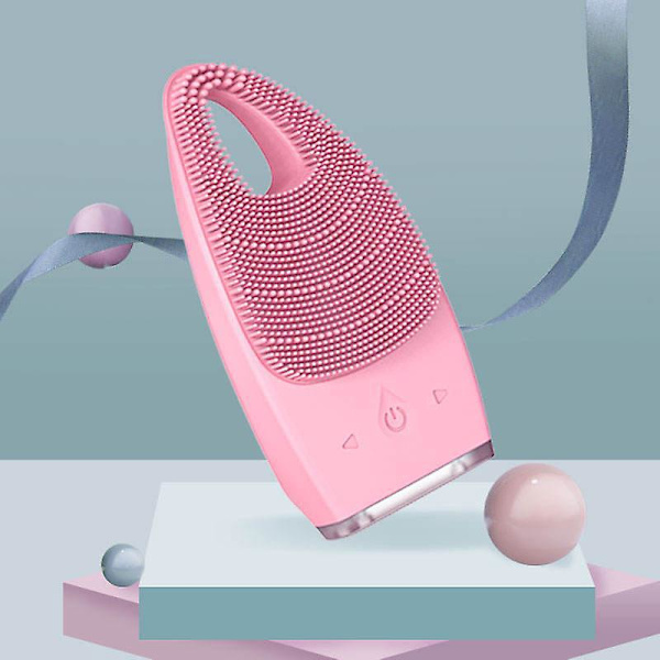 Silikon Sonic Ansigtsrensningsbørste, Vandfast Ansigtsrenser med Bambuskul, Trådløs Rejsestørrelse Massager til Eksfoliering og Dybderensning