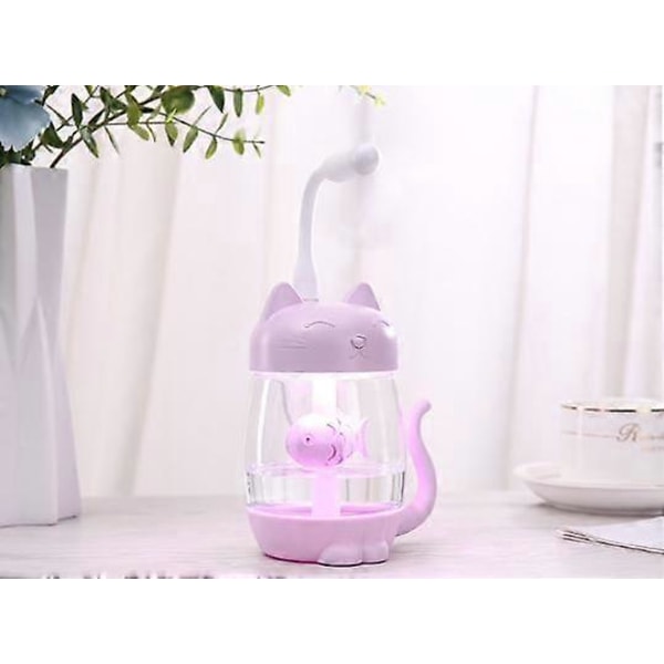 Violte Luftfugter 3 i 1 350ML USB Kat Luftfugter Cool-Mist Dejlig Mini Luftfugter Mini USB Ventilator til Skrivebord Mini Luftfugter