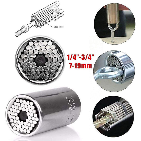 Hylsnyckel Universalmutter Universal Hylsnyckel Multifunktionella Handverktyg Reparationsadapter Reparationsverktyg för 7-19mm Tänger med