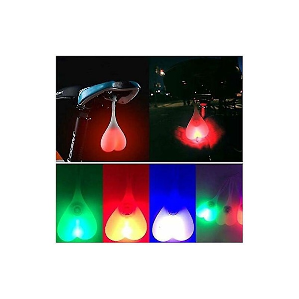 Sykkel Ball Baklys, Sykkel Hjerte Varsellys, Natt Essensielt LED Egglampe, Vanntett - Grønn
