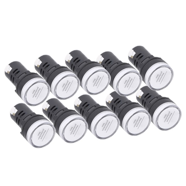 10st AD16‑22DS LED-signalljus Vit Indikator för hög ljusstyrka Utrustning AC/DC12V