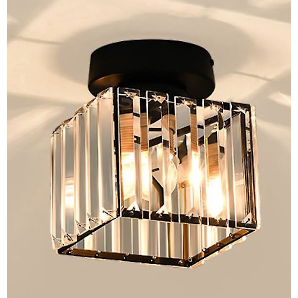 Svart fyrkantig Modern LED-kristall taklampsskärm