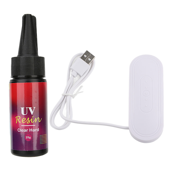 Epoksy UV-harpiks Fargestoff Fargepigment 3W UV-lampe DIY-kunsthåndverksverktøysett (rød 25g 3W UV-lampe)