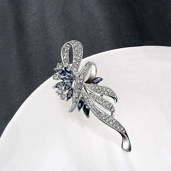 Blå Kristallbrosch - Tidlös Eleganz för Kvinnor och Flickor
