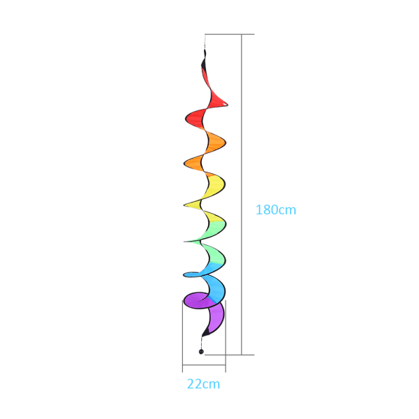 Hopfällbar 140 cm spiralväderkvarn Färgglada vindsnurrar Tält Trädgårdsgård