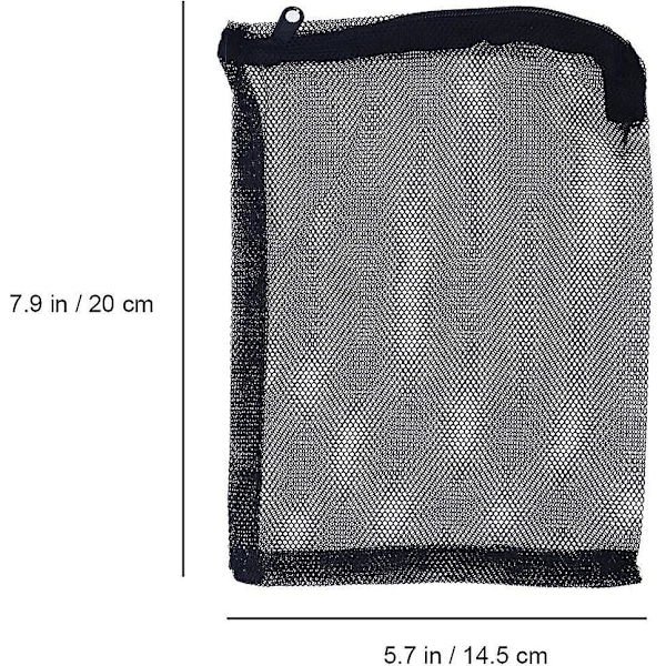 10 kpl Akvaario Suodatinpussi, Nylonverkko Pussi Kiristysnyörillä, Akvaarioverkko Sukat Akvaarioon ja Uima-altaaseen ja Puutarhaan, 15 x 20CM (Musta)