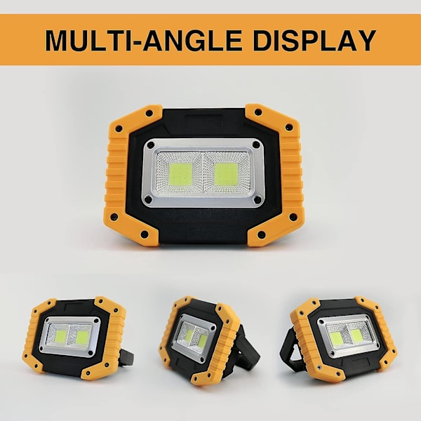 Bärbar Vattentät Laddningsbar LED-Arbetslampa med Stativ Batteridriven 1-pack