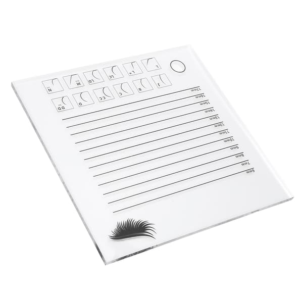 20x20cm Vippeextensions Plastbrett Klar Skala Gjennomsiktig Vippeextensionsholder Vaskbart PP Stort Vippebrett