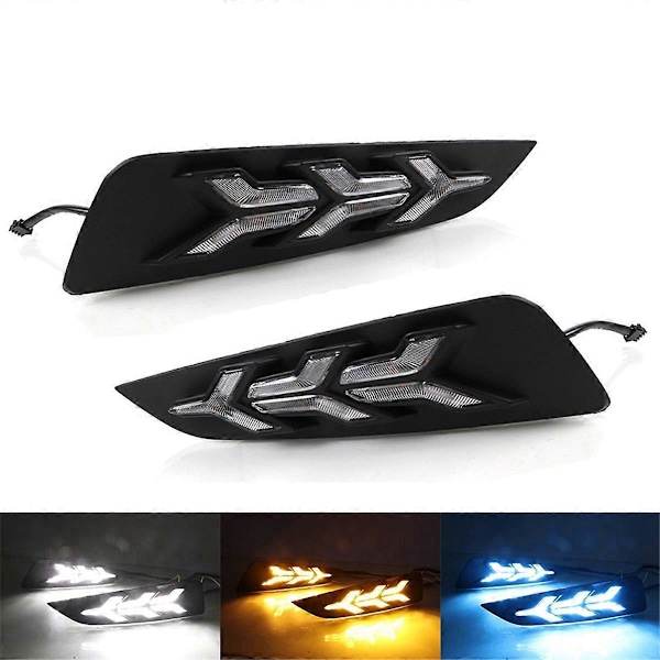 Til MG6 MG 6 17-19 LED Tågelygte Blinklys, Gul+Hvid+Blå