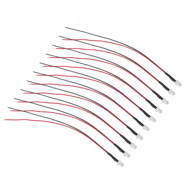 10 stk. lysdioder 5mm fortrådet elektroniske LED-lysdioder til dekoration 5-12V grønt lys