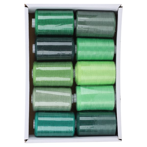 10 rullar sytråd set hushåll Pagoda trådar DIY tillbehör 300 yards 402Grön
