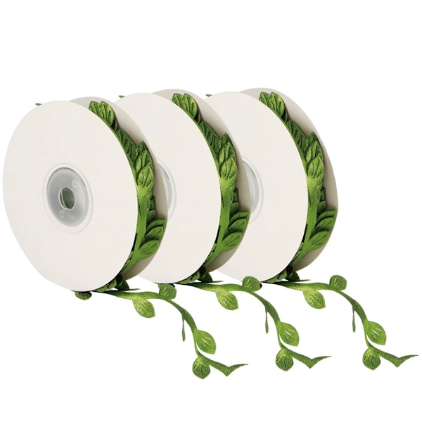 3 rullaa keinotekoisia lehtiä Vine DIY Kindergarten Craft Hääkoriste TarvikeVihreä