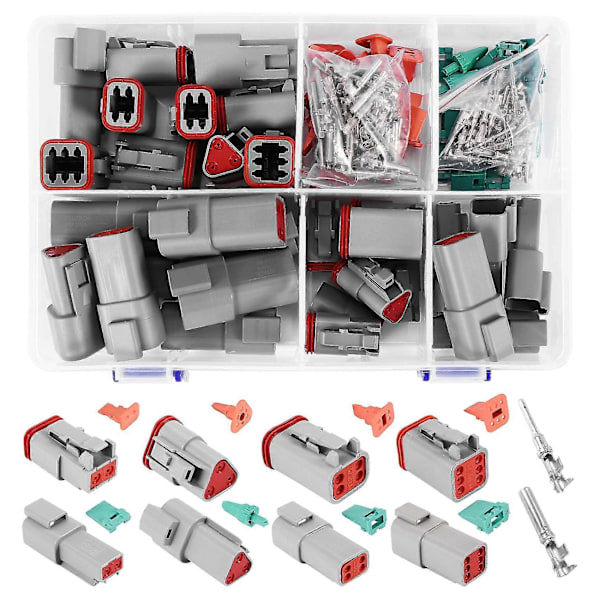 140st Deutsch DT Serie Vattentät Kabelkontakt Kit DT06-2/3/4/6S DT04-2/3/4/6P Automobil Tätad Kontakt med Stift Box