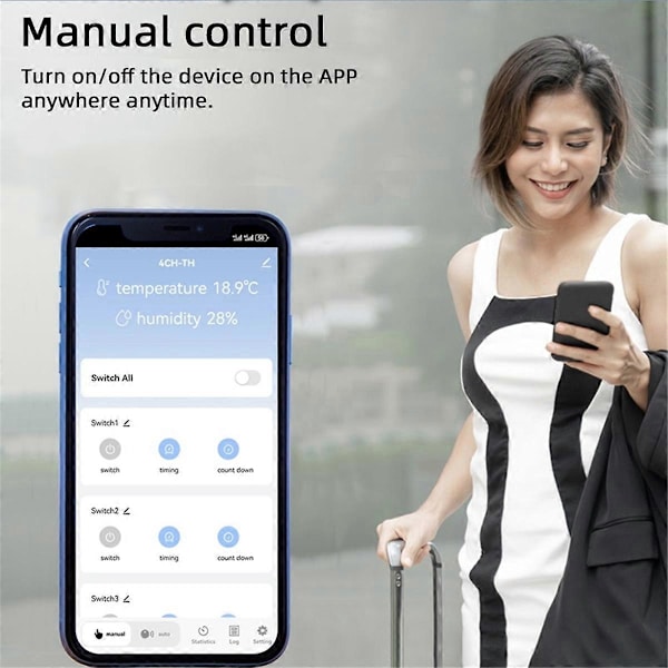 Tuya Smart WiFi 4-kanalsreläbrytare RF433 för Alexa (B)