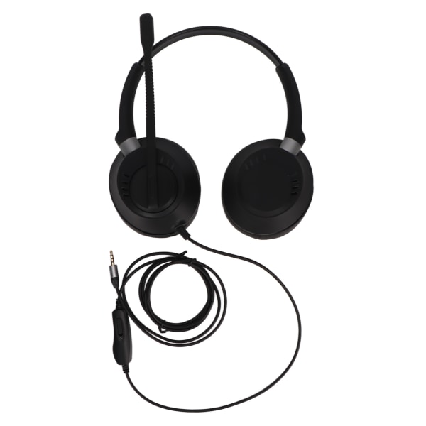 Binaural kundeserviceheadset ENC Noise Reduction 3,5 mm kommunikationsheadset med HD Mic til pc'er