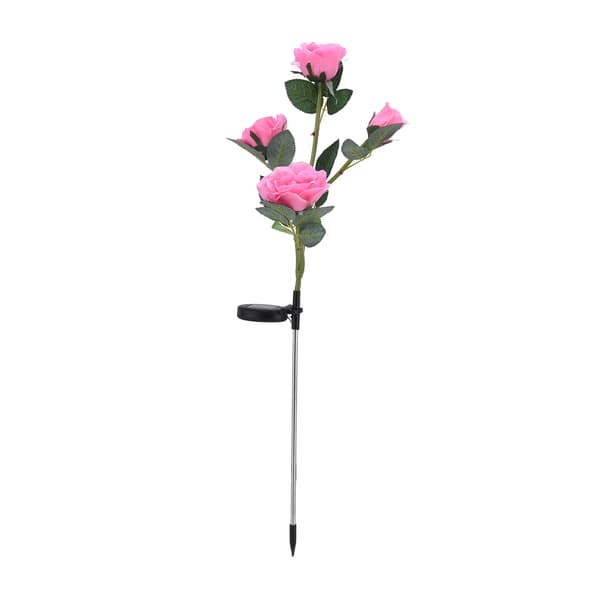 Solarblomster Solcellepanel Intelligent Lysstyring Vandtæt Funktion Solar Blomsterlys Pink