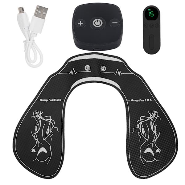 Trådlös EMS Hip Trainer Fjärrkontroll Smart Buttock Lifting Massage Stimulator Svart