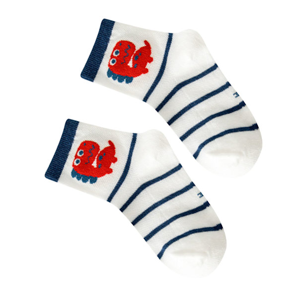 5 par barnsockor mjuka andningsbara mesh bomullssockor mid calf pojksocka söta tecknade barnstrumpor för dagliga sporter L