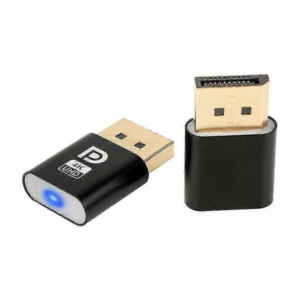 4K DisplayPort Dummy Plug - Hodløs Ghost Emulator EDID-adapter for PC og skjerm (DP-skjerm)