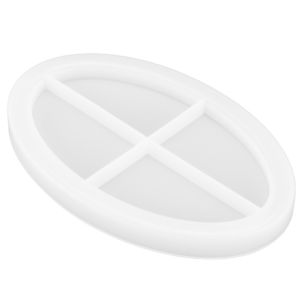 Epoxihartsgjutningsform för fruktskål i silikon, dekorativ bricka, DIY-formtillbehör, oval slät brickform