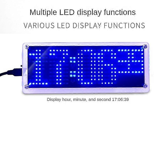 Digital LED Klocka SMD Digital Punkt Klocka Kit Elektronisk DIY Klocka Kit Blå Tidsvisning