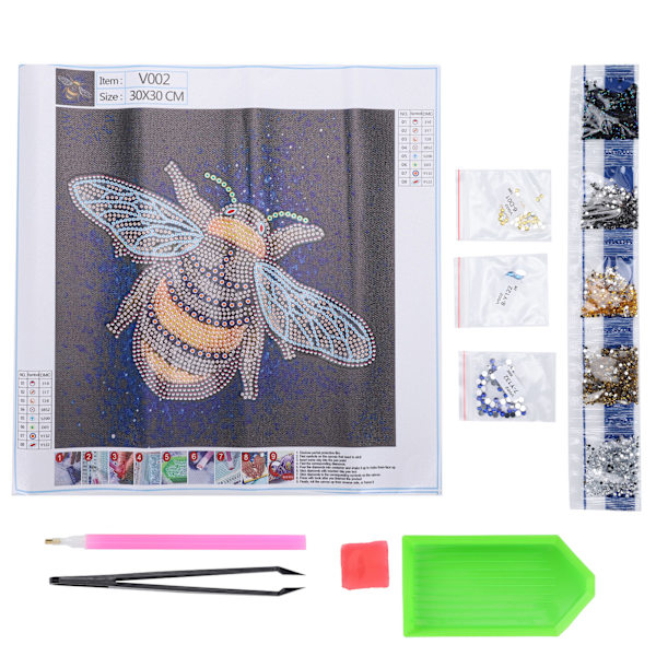 5D diamond painting kristalli tee- set -itse askartelu taide mehiläiskuvio kirjonta seinäkoristelu 30x30cm
