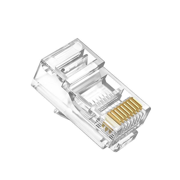 Pass Through Cat6 Ethernet-kontakt - 8P8C Modulær Plugg for Strandet og Solid Ethernet-kabel (200 Stykker)