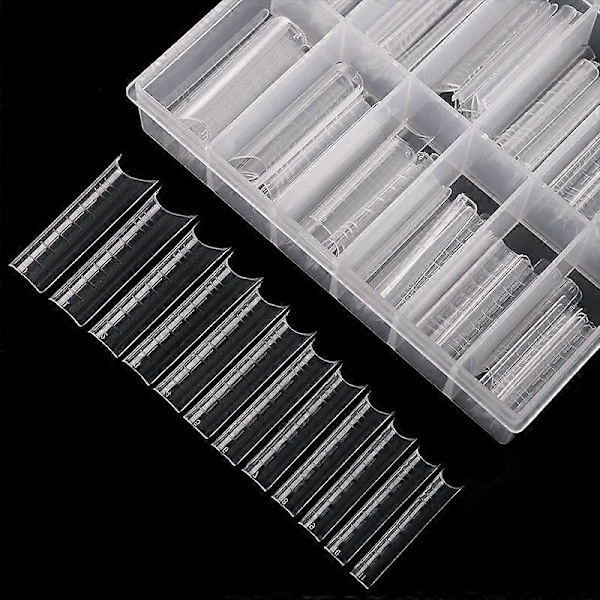 120 stk/sett Neglesystem Hurtigvekst Gel Duplikator Former Dekket Over Negleforlengelse Klar Plast7