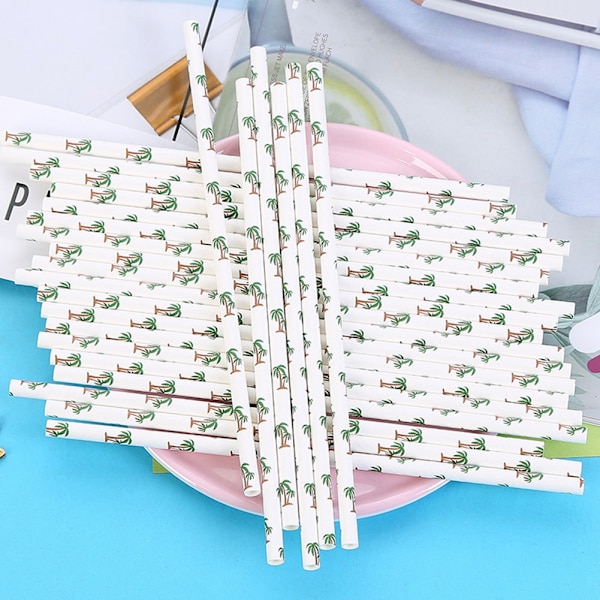 Söpö ympäristöystävällinen kertakäyttöinen paperipillimehujuhlaolki 25 tikkua (Coco)