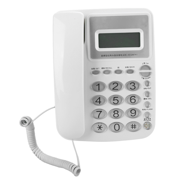AEQ96761 Krystalknapper Husholdningskontor Hjem Telefon Fastnet Udstyr Hvid