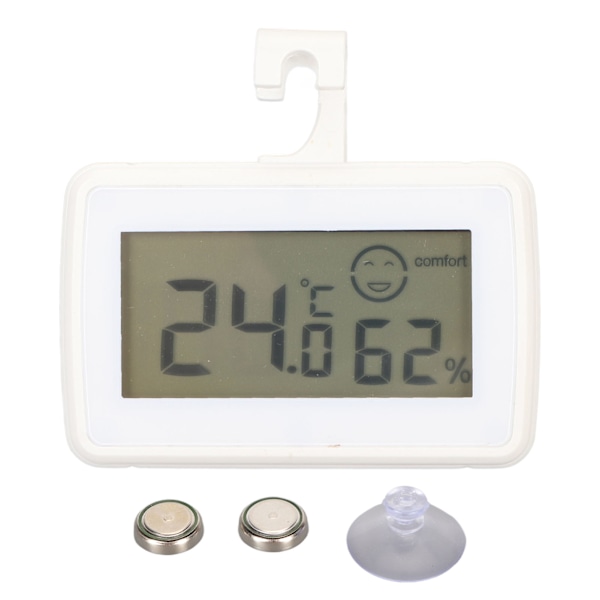 Digital hygrometer inomhus termometer fuktighetsmätare rums termometer exakt temperatur fuktighetsmätare med ansiktsuttryck display helt vit