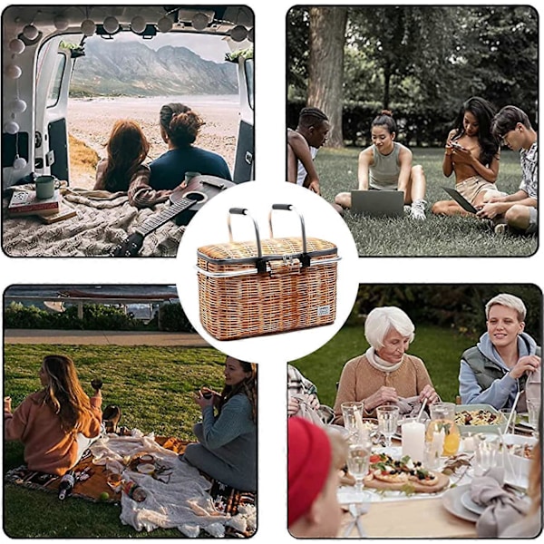 26L Sammenleggbar Piknikkurv, Tepas Kjølebag, Isolert Myk Kjøler, Termisk Bag for Piknik, Strand, Campingdrikker, Grillmat
