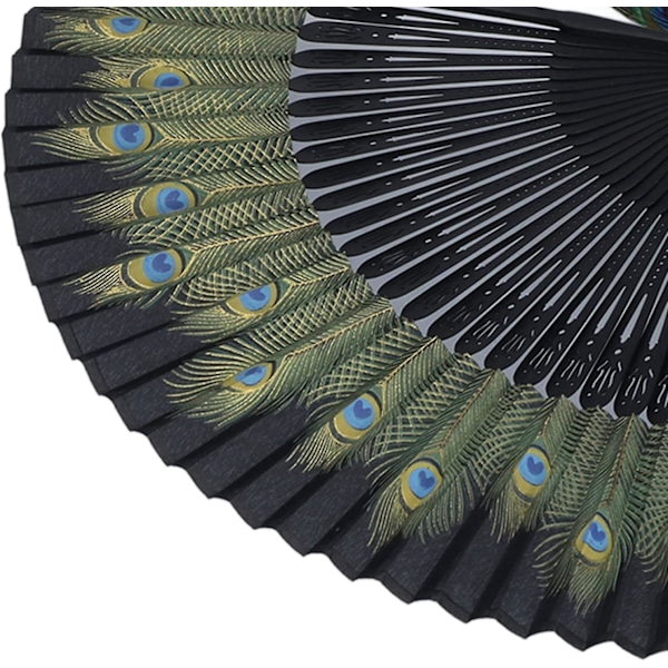 Peacock Design Bambus Folding Håndvifte til Brudetilbehør og Bryllupper