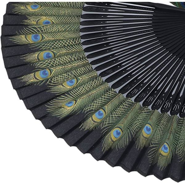 Peacock-kuvioinen bambuinen taittuva kävifani hääasusteisiin ja häihin