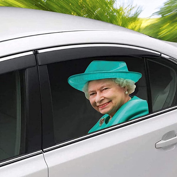 Queen Bilsticker Bilfönsterdekal Vattentät PVC Queens Jubilee 2022 Dekorationer Bilfönsterdekal Union Jack Dekor